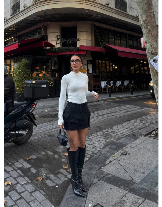 Parmak Geçmeli Viskon Body