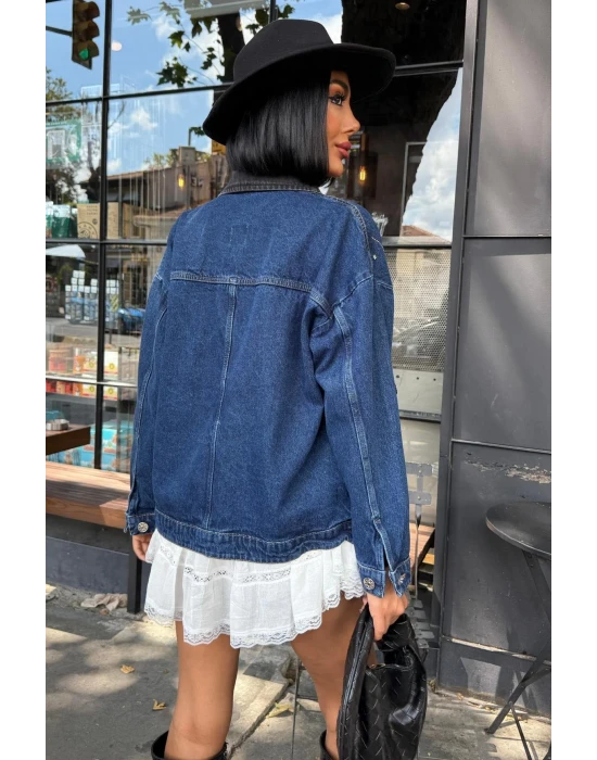 Pul Payet Taşlı Kot Ceket