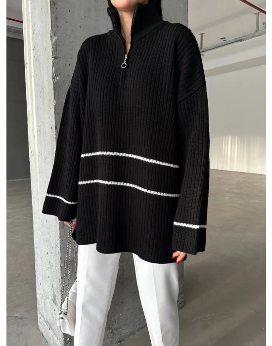 Yırtmaçlı Salaş Triko Kazak