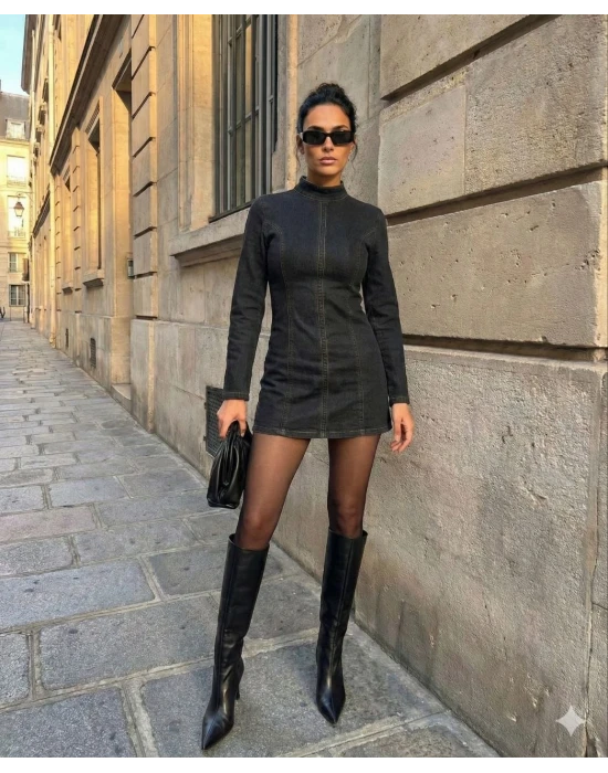 Zara Model Denim Elbise