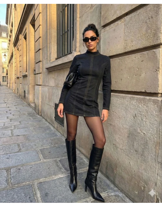 Zara Model Denim Elbise