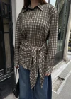 Şal Detaylı Ekose Gömlek