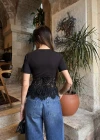 Dantel Korseli Tişört