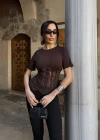 Dantel Korseli Tişört
