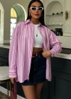 Çizgili Oversize Gömlek