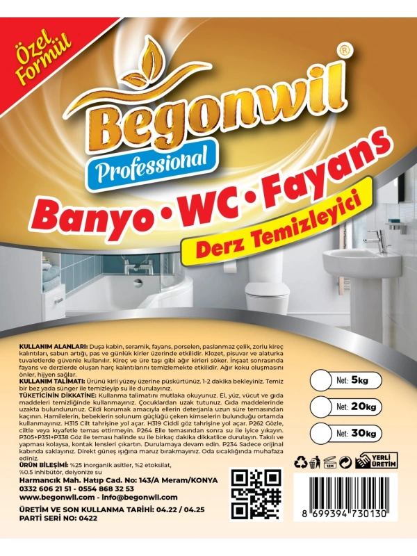 Begonwil Banyo - WC Fayans Derz Temizleyici