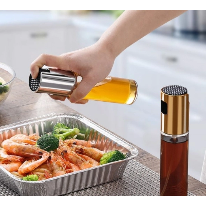 Mutfak Zeytinyağı Sirke Sos Yağdanlık Sprey Başlıklı Şeffaf 100 ml Çok Amaçlı Spreyli Cam Şişe