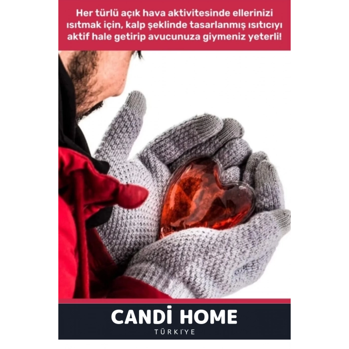 2 li Set Kalp Görünümlü El Isıtıcısı Sihirli Jel Isıtıcı Torba Kalpli Cep Sobası