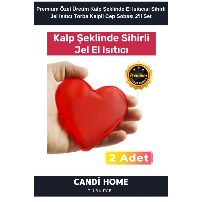 2 li Set Kalp Görünümlü El Isıtıcısı Sihirli Jel Isıtıcı Torba Kalpli Cep Sobası