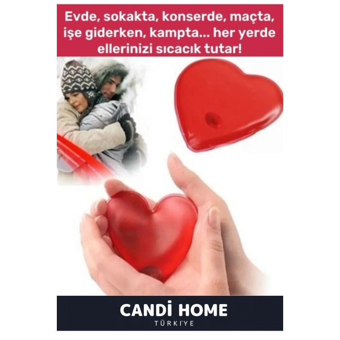 2 li Set Kalp Görünümlü El Isıtıcısı Sihirli Jel Isıtıcı Torba Kalpli Cep Sobası