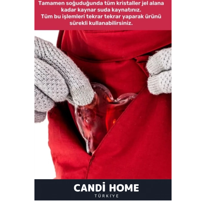 2 li Set Kalp Görünümlü El Isıtıcısı Sihirli Jel Isıtıcı Torba Kalpli Cep Sobası