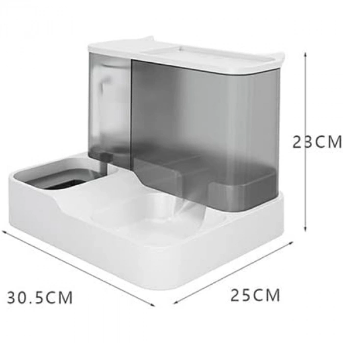 Yüksek Kapasiteli Çift Hazneli Otomatik Besleme Hijyenik 2si 1 Arada Otomatik Kedi Mama Su Kabı