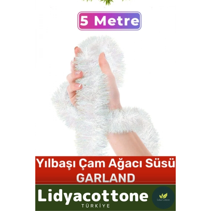 2025 Noel Yılbaşı Çam Ağacı Süsü Doğal Görünümlü Dekoratif Yeni Yıl Garland Büyük Boy 5 Metre
