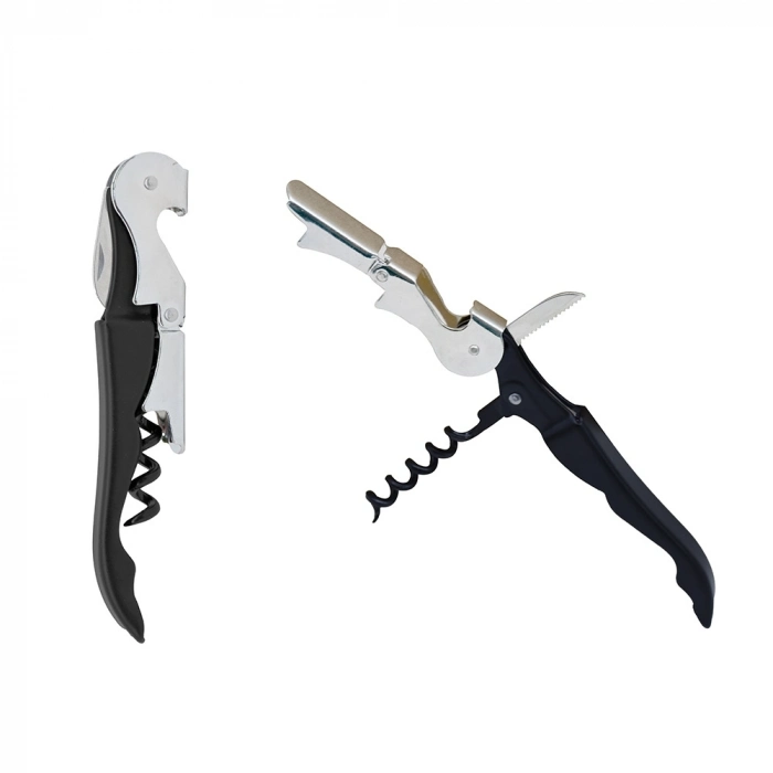 Özel Üretim Profesyonel Ergonomik Metal Şık Kaliteli Tasarım Şişe Açacağı Tirbuşon Siyah