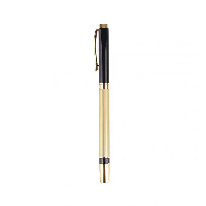 #Kalem Okul İş Lüks Öğretmen Hediye Profesyonel Metal Tasarım Kaliteli Ofis Roller Kalem Gold- Siyah