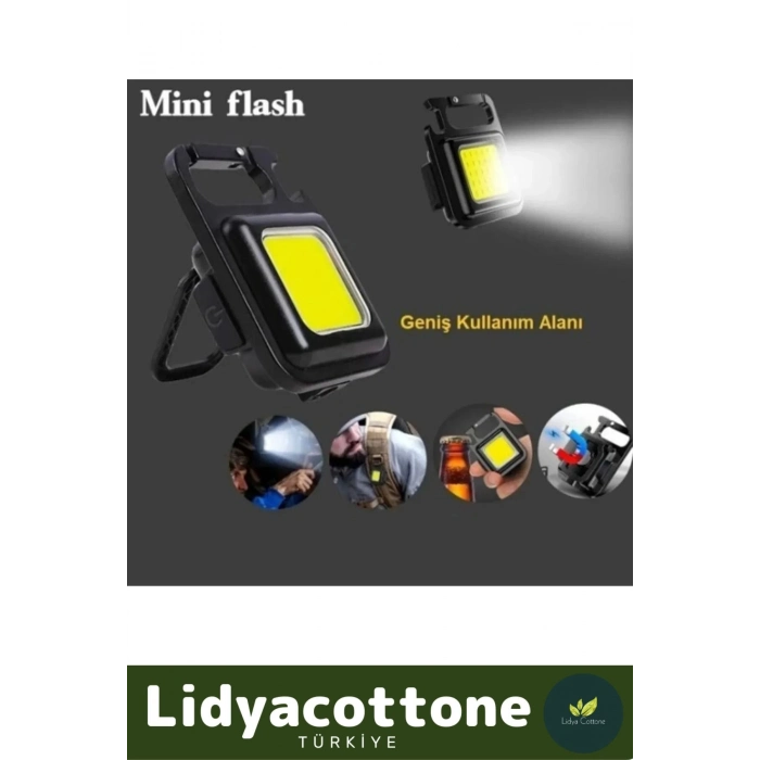 3 Mod Açacaklı Mıknatıslı Mini 30 LED Anahtarlık Mini El Feneri Usb Şarjlı 1000 Lümen El Feneri