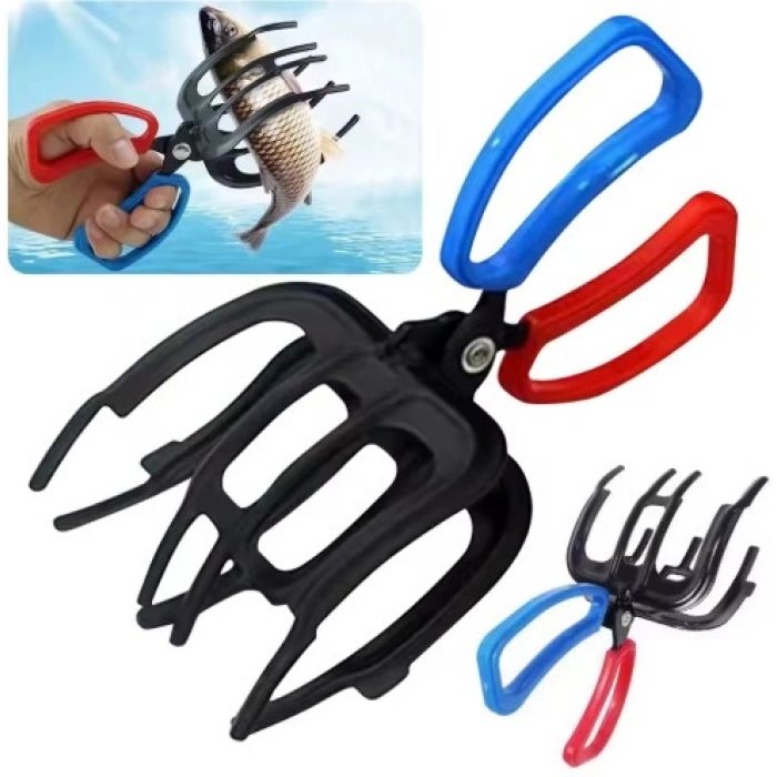 #Maşa Balıkçılık Güvenli Sağlam Kaymaz Ergonomik Metal Pratik 3 Pençeli 11 Cm Balık Sabitleyici Maşa