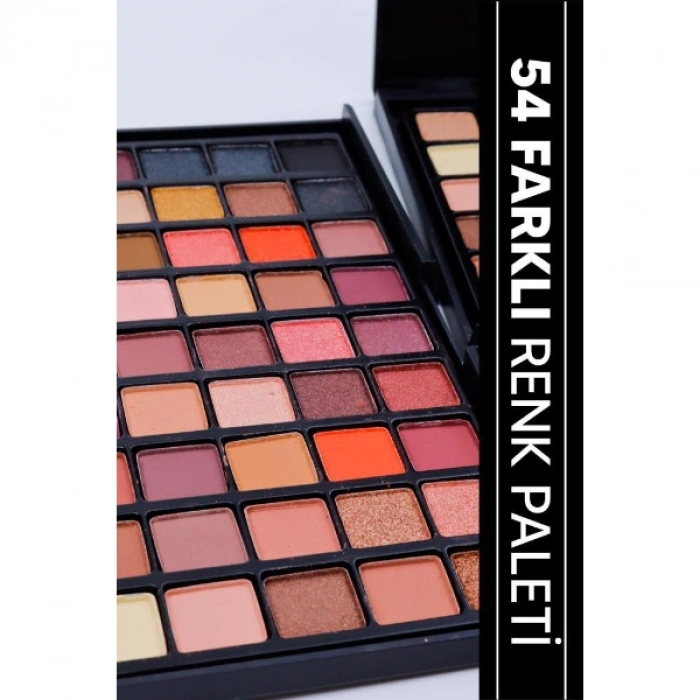 #Palet Geniş Renk Çeşitliliği Yoğun Pigment Günlük İddialı Her Ten Rengi 54lü Mat Sedefli Far Palet