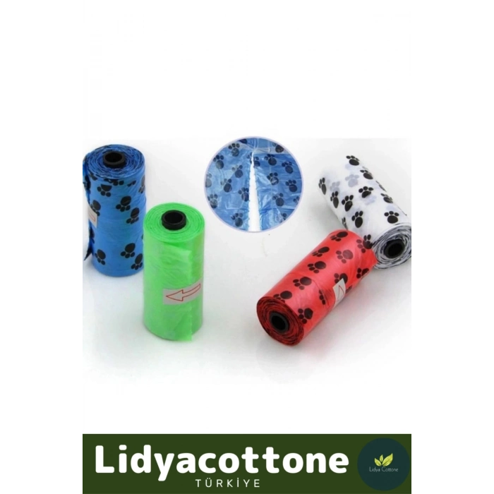 60 Adet Rulo Evcil Hayvan Köpek Dışkı Toplama Kaka Rulosu Torbası Poşeti Kedi Köpek Dışkı Poşet