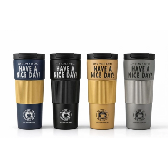 #Mug Have a Nice Day Baskılı Vakumlu Sızdırmaz 600 ml Paslanmaz Çelik Termos Mug Bardak