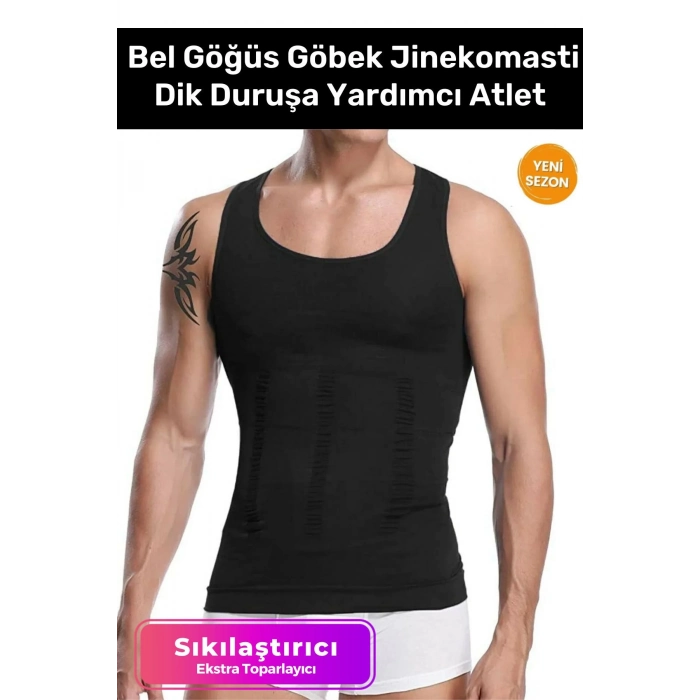 Yeni Sezon Bel Göğüs Dik Duruş Jinekomasti Toparlayıcı Erkek Extra Göbek Sıkılaştırıcı Korse Atlet