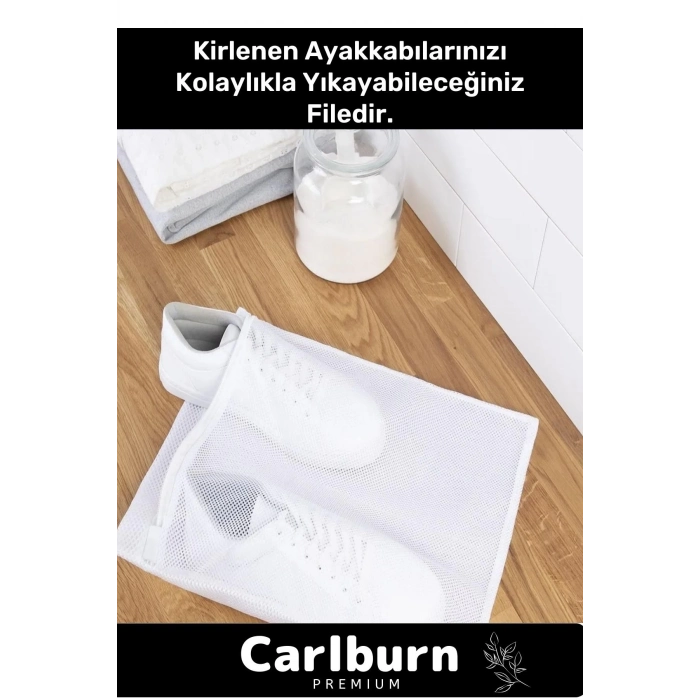 Premium Serisi Özel Fermuarlı Koruyucu Leke Çıkartıcı Ayakkabı Çamaşır Yıkama Torbası Filesi 2 Adet