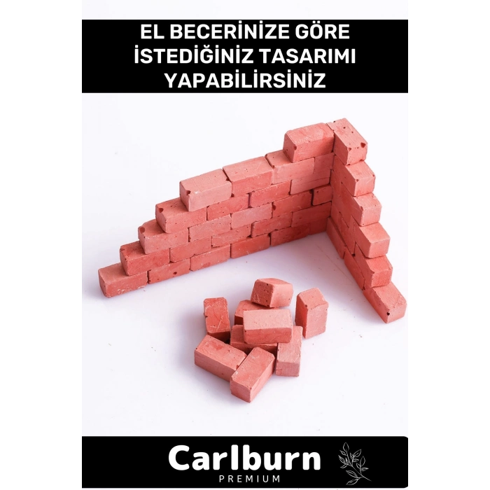 Premium Serisi Özel Minyatür Mini Inşaat Yapı Seti 300 Adet Tuğla Boya Fırça Tutkal Hobi Seti