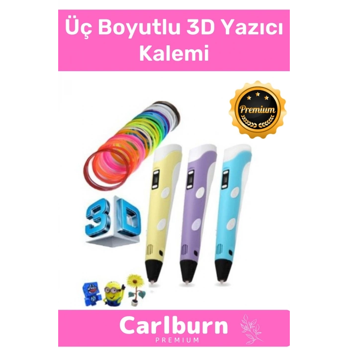 Özel Üretim Bükülebilir ABS Plastik 3D Çocuk Renkli Filament Üç Boyutlu Çizim Yazıcı Kalemi