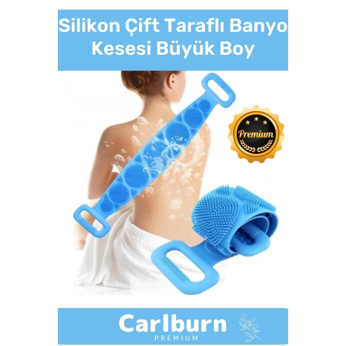 Özel Üretim Back Scrubber Yıkanabilir 70cm x 11cm Silikon Çift Taraflı Banyo Kesesi Büyük Boy
