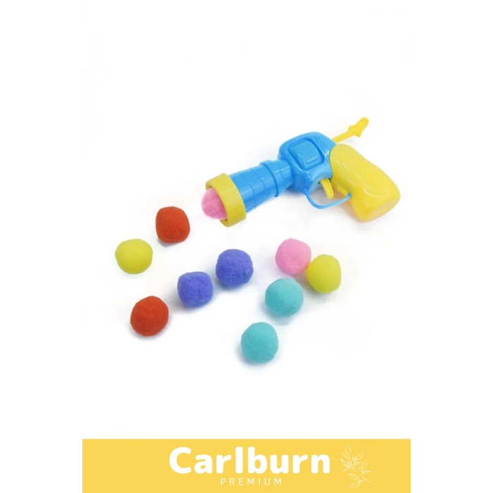 Özel Üretim Evcil Hayvan Tabancalı Hareketli 30 Peluş Toplu Top Atan İnteraktif Kedi Oyuncağı Seti