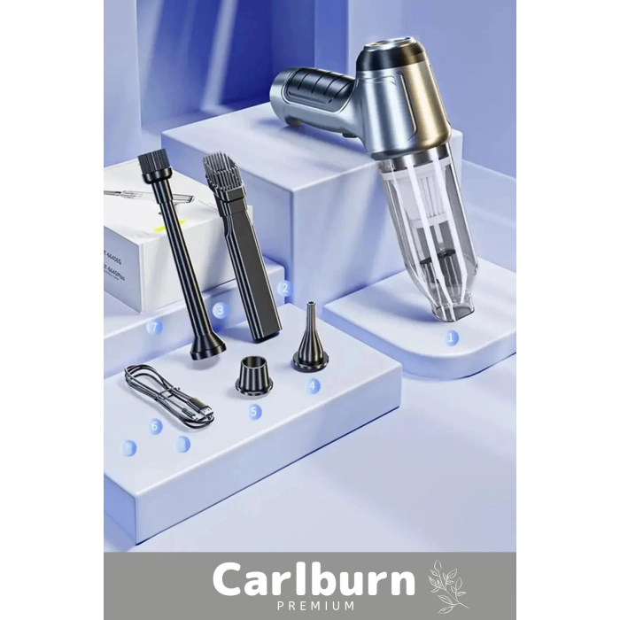 Deluxe Şarjlı Kablosuz 2 Fonksiyonlu Uyumlu Vakumlu El Süpürgesi Üfleme Özellikli Araç Süpürgesi