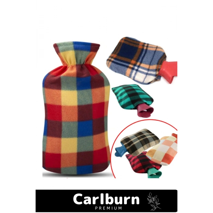 Premium Büyük Boy Kauçuk Yıkanabilir Polar Kılıflı Termofor Regl Kötü Hava Sıcak Su Torbası 2 Lt