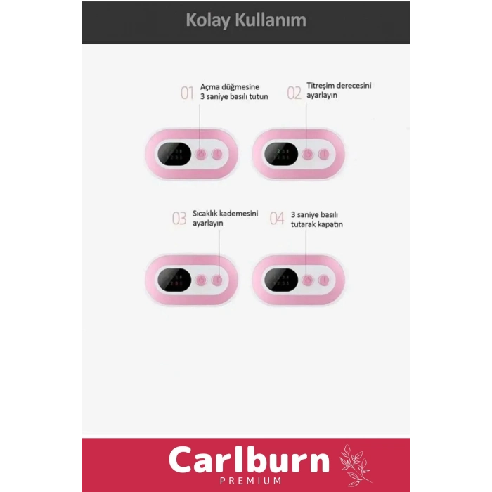Premium Seri Titreşimli Taşınabilir Sıcak Tutan Regl Ağrıları Dijital Özel Gün Adet Bel Kemeri