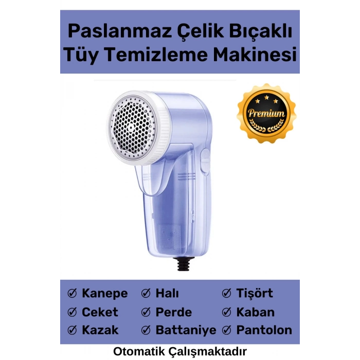 Özel Şarjlı Kablolu Tiftik Kazak Tüy Toz Takım Elbise Halı Otomatik Mavi Tüy Temizleme Makinesi