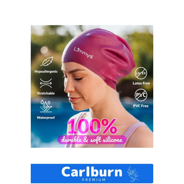 Premium Su Geçirmez Silikon Yüzücü Havuz Ve Deniz Bonesi Elastik Yüzme Şapkası 2li Set