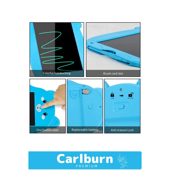 Lcd Ekranlı Kalemli Dijital Çizim Yazı Tahtası Boyama Resim Ayıcıklı Akıllı Tablet 8,5 Inç