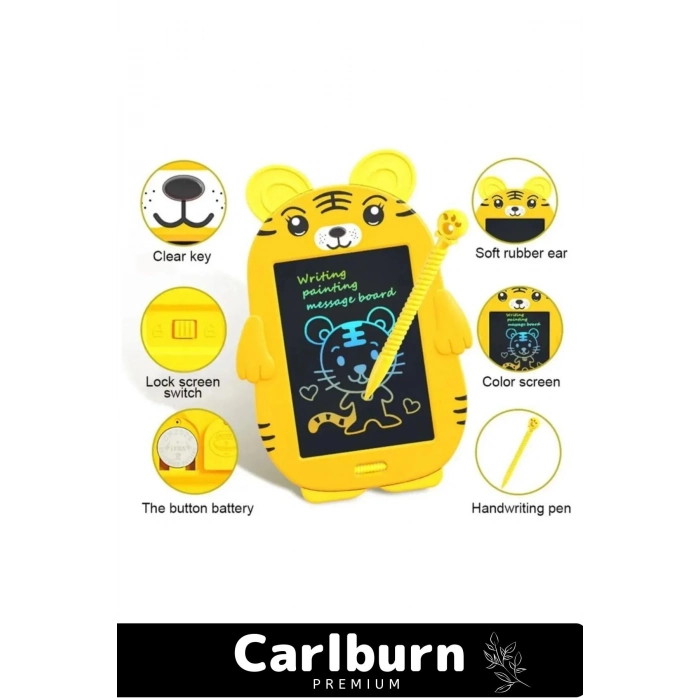 Premium Lcd Ekranlı Kalemli Dijital Çizim Yazı Tahtası Boyama Resim Ayıcıklı Akıllı Tablet 8,5 Inç