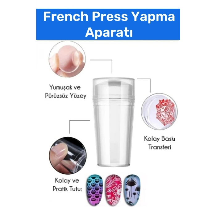 Premium Yumuşak Pürüzsüz Yüzey Sağlar Tırnak Süs French Stamper Damgası