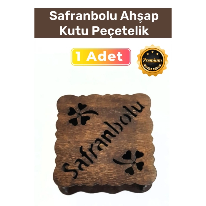 Premium Özel Üretim Ahşap Kavakkontra İmal Edilen Tasarım Safranbolu Kutu Peçetelik