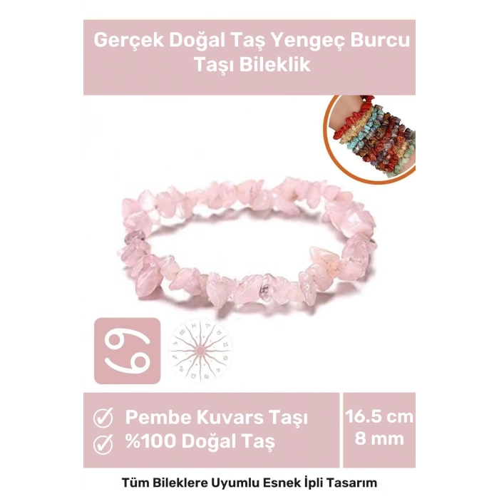 Premium Yengeç Burcu Enerjisini Yükselten Doğal Taş Bileklik Yengeç Burçları Burç Unisex Bileklik