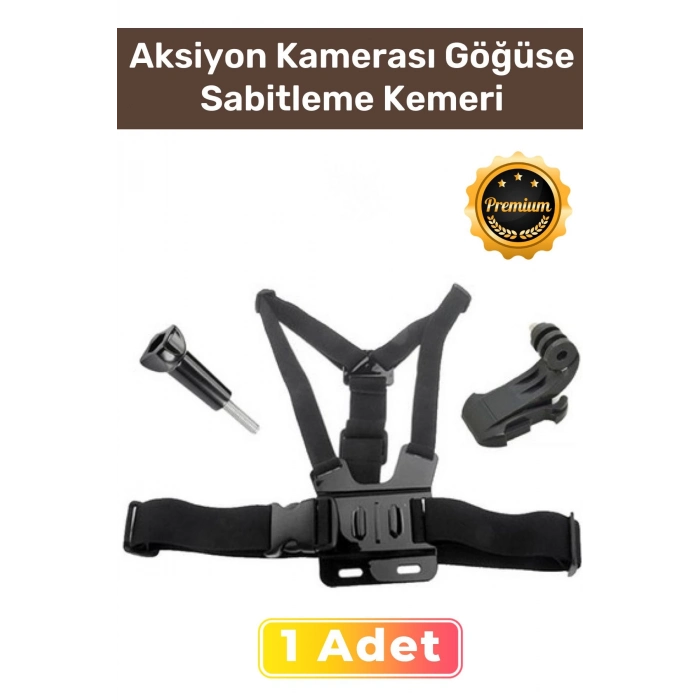 Premium Ayarlanabilir Spor Video Macera Etkinlik Aksiyon Kamerası Göğüse Sabitleme Kemeri