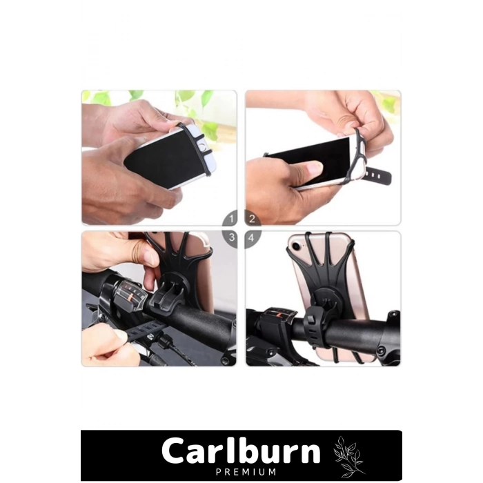 Premium Pratik Sök Çıkar Dayanıklı Esnek Ayarlanabilen Silikon Esnek Bisiklet Telefon Tutucu