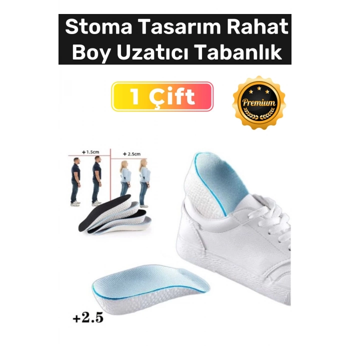 Özel Üretim Eva Bellek Köpük Stoma Tasarım Rahat Kadın Erkek Boy Uzatıcı Tabanlık 2.5 Cm - 2 Adet