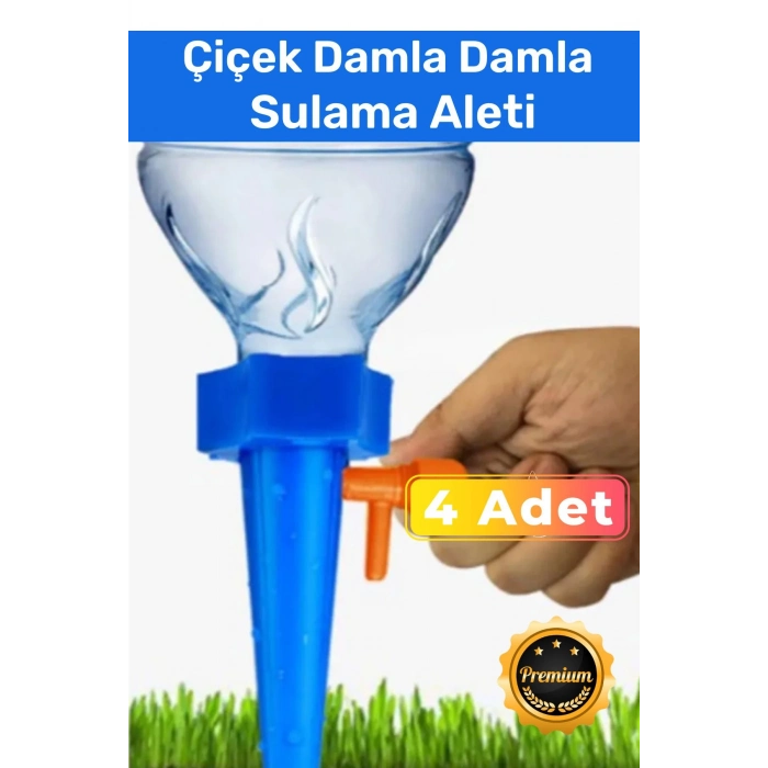 Özel Üretim Akış Hızı Kontrollü Çiçek Damla Damla Sulama Aleti Cihazı 4lü Aparat