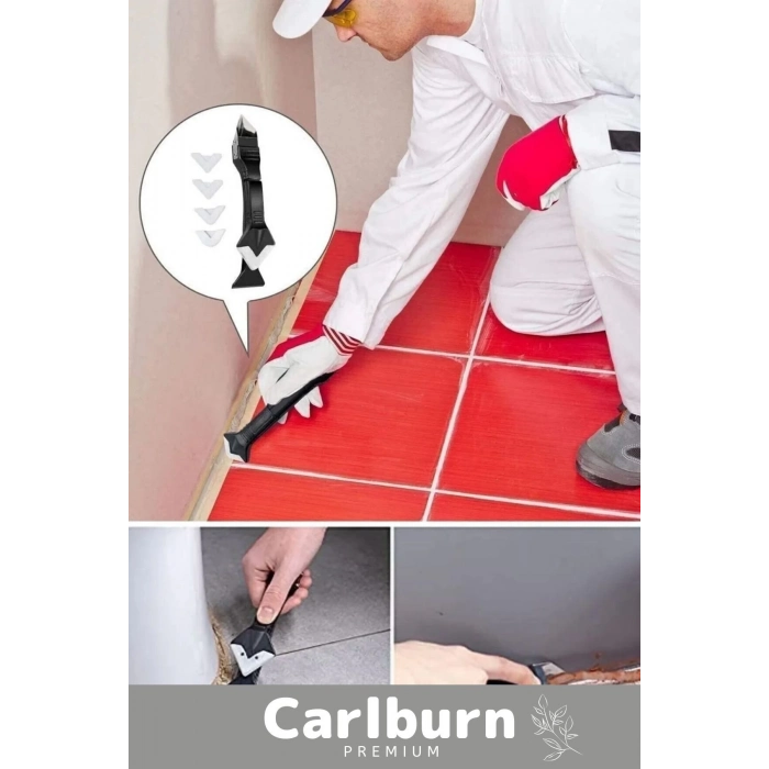 Premium Mutfak Banyo Fayans Derz Silikon Kazıyıcı Sıyırıcı Doğrayıcı Uygulayıcı 3 in 1 Aparat