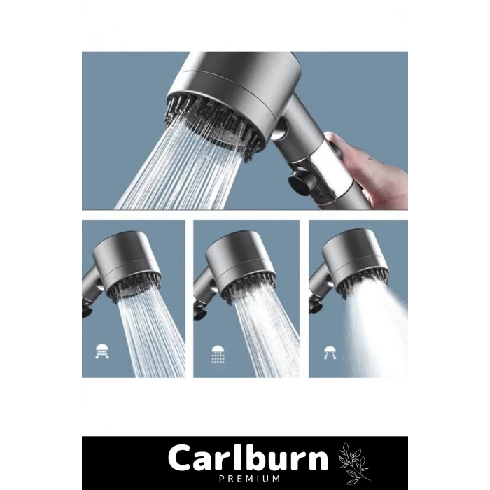 Premium Seri Çok Amaçlı Pratik Kolay Kurulum Su Akış Durdurmalı Filtreli Duş Başlığı 3 Mod