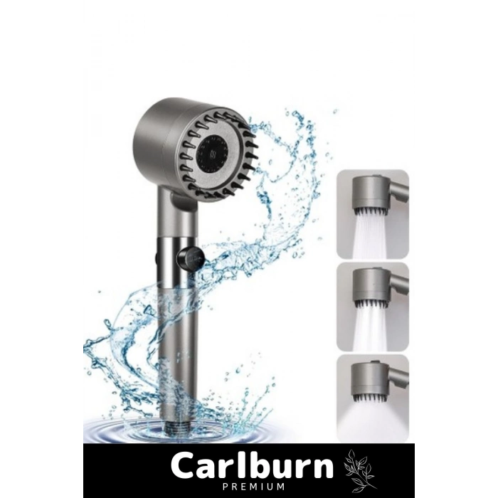 Premium Seri Çok Amaçlı Pratik Kolay Kurulum Su Akış Durdurmalı Filtreli Duş Başlığı 3 Mod