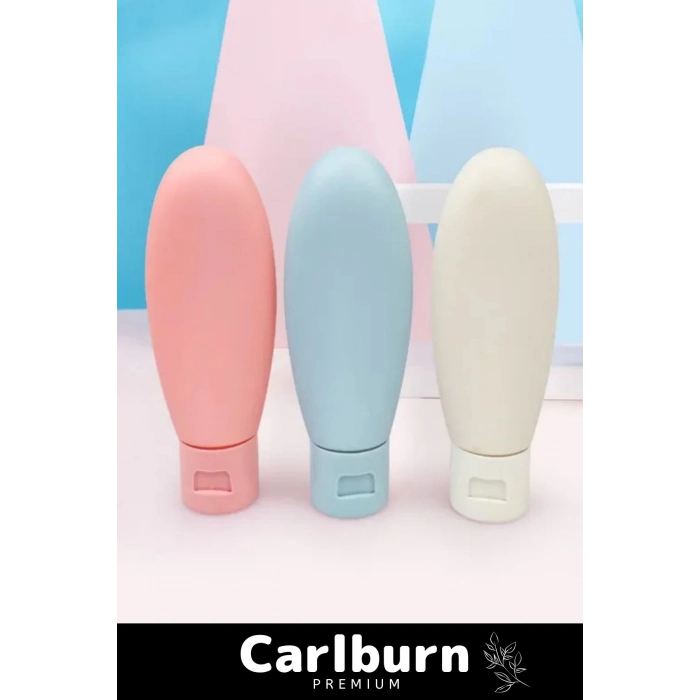 Premium Doldurulabilir Taşınabilir Krem Şampuan Jel 3 Adet 60ml Hijyenik Seyahat Tipi Banyo Seti