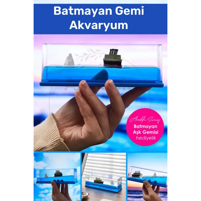 Özel Titanic Aşk Batmayan Gemi Yıl Dönümü Kız Arkadaş Doğum Günü Hediye Sevgiliye Akvaryum