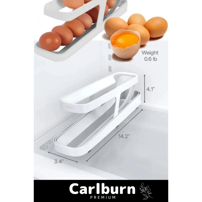 Premium Seri Buzdolabı Plastik 2 Katlı Kullanışlı Pratik Raf Düzenleyici Yeni Nesil Yumurta Standı